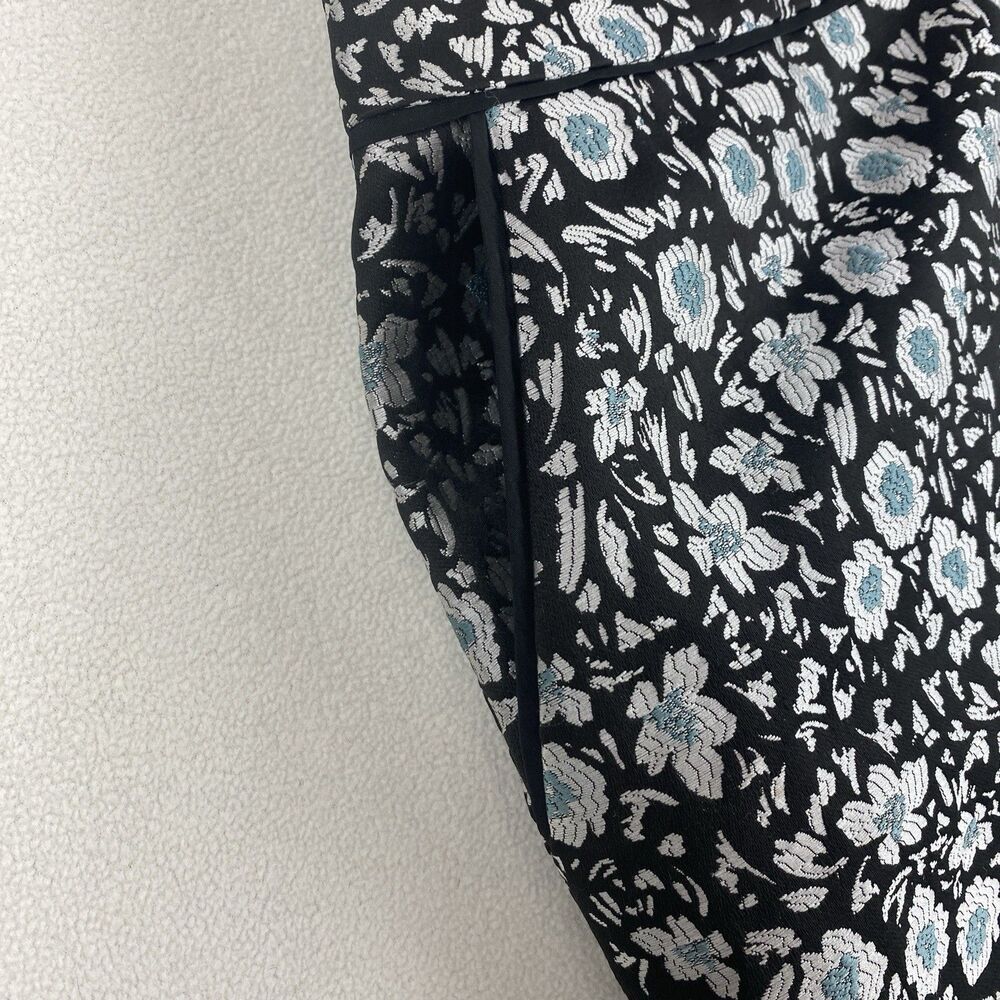 Ann Taylor LOFT Skirt Womens 12 Blue Floral Jacquard A-Line Pockets Spring Chic - Picture 12 of 12